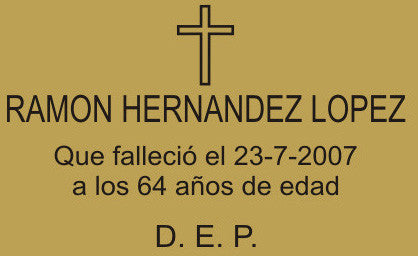 Placa grabada cementerio CEM202